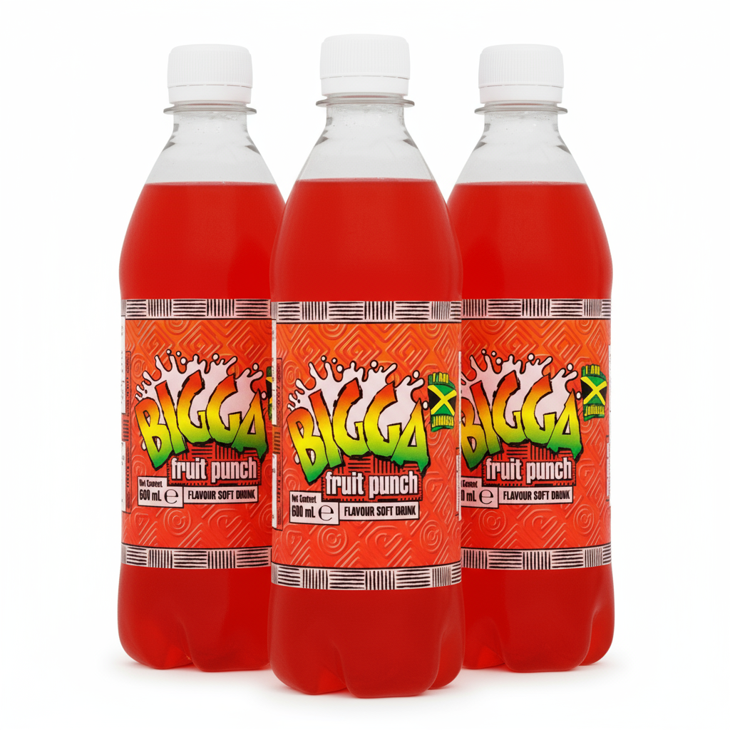 3 Bigga Fruit Punch Bottles - No Background