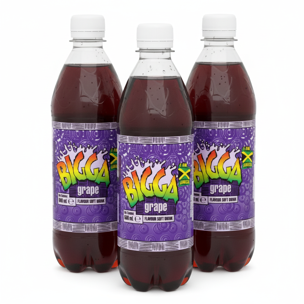 3 Bigga Grape Bottles - No Background