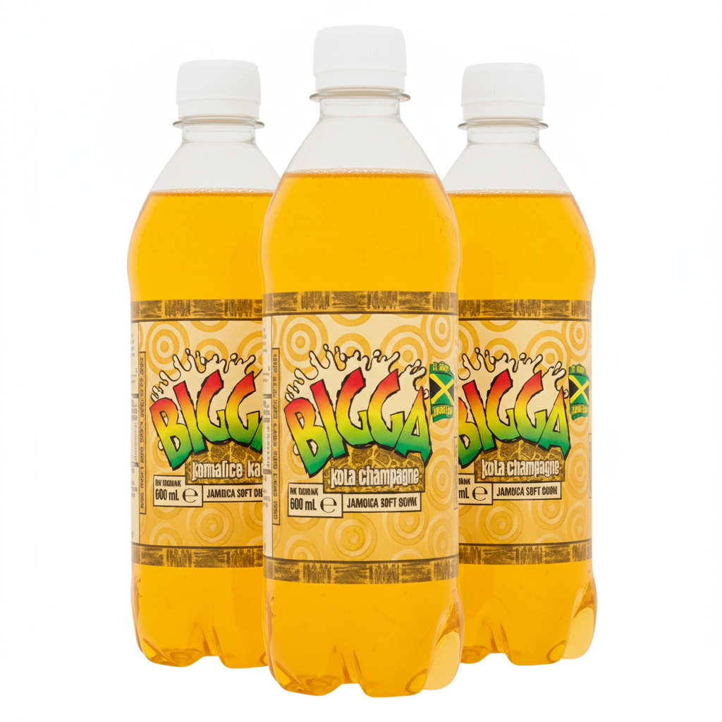 3 Bigga Kola Champagne Bottles - No Background