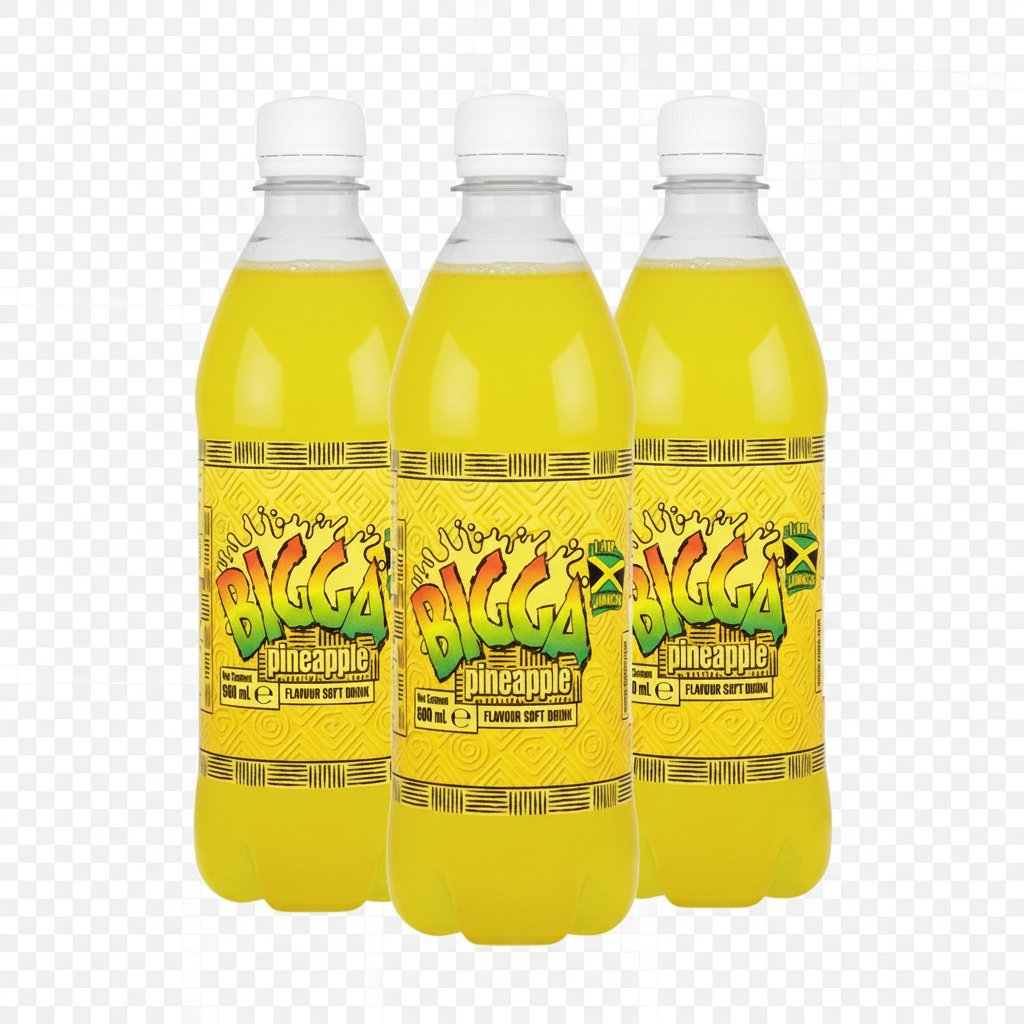 3 Bigga Pineapple Bottles - No Background