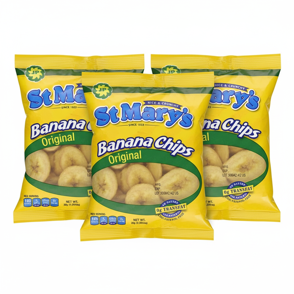 3 St Mary's Banana Chips - No Background
