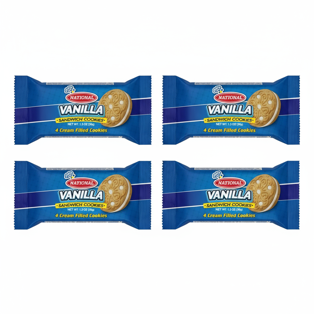 4 National Vanilla Cookies - No Background